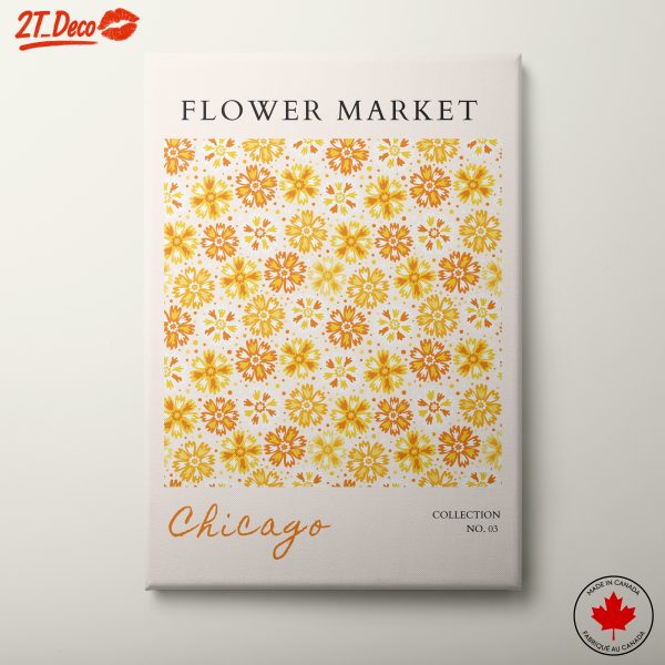 Flower Market Design with Bright Yellow Oranges