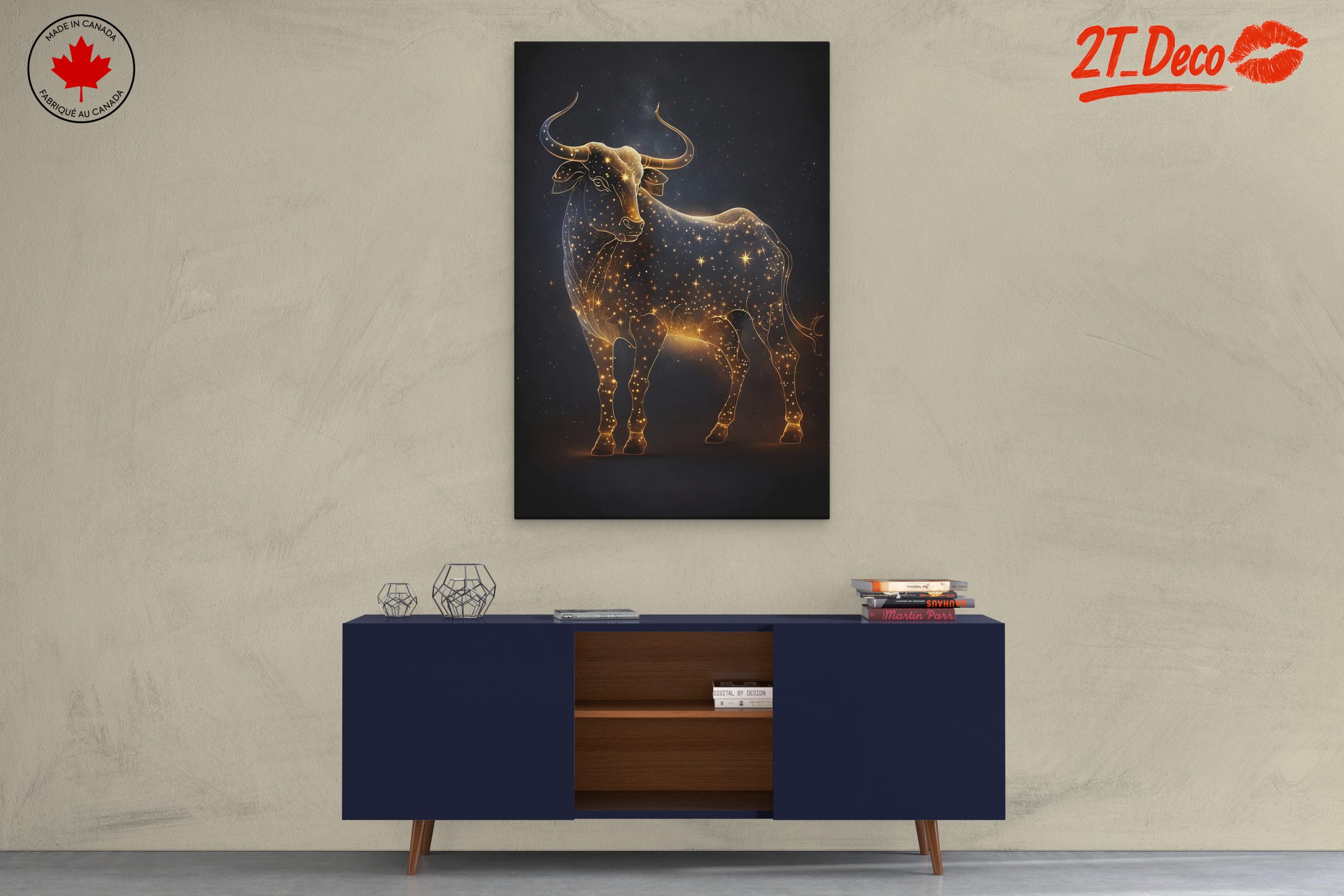 Taurus Zodiac Art with Stardust Design - Image 3