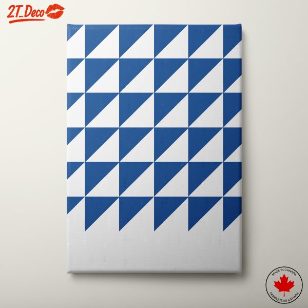 Geometric Pattern Design in Blue and White