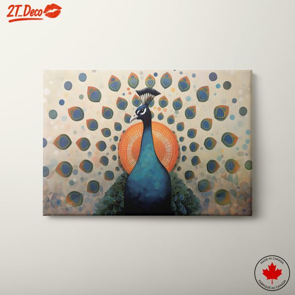 Vibrant Peacock Artwork with Colorful Feathers