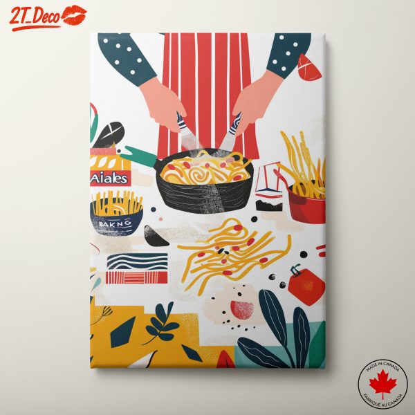 Whimsical Abstract Food Preparation Art