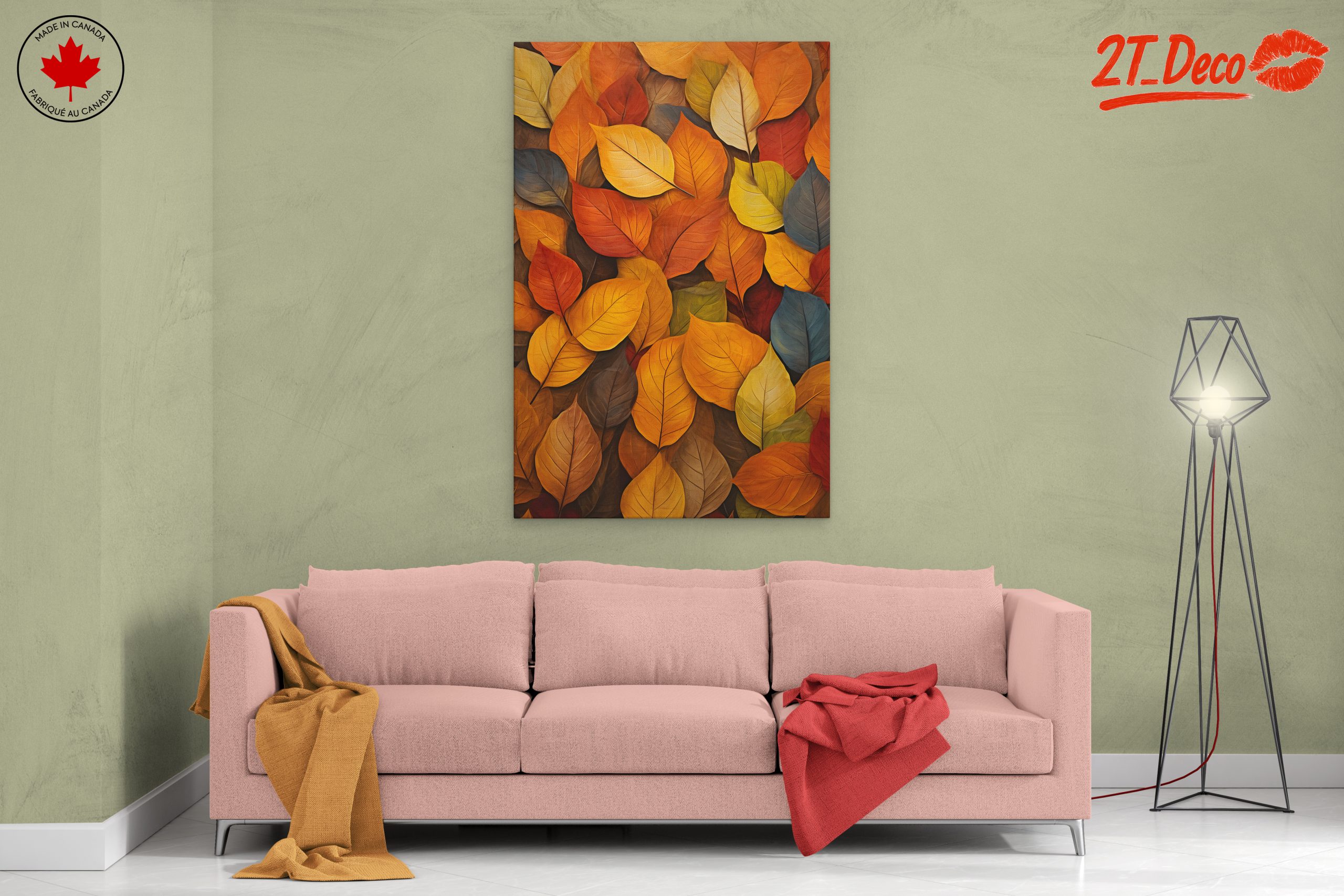 Vibrant Botanical Abstract Leaf Art - Image 2