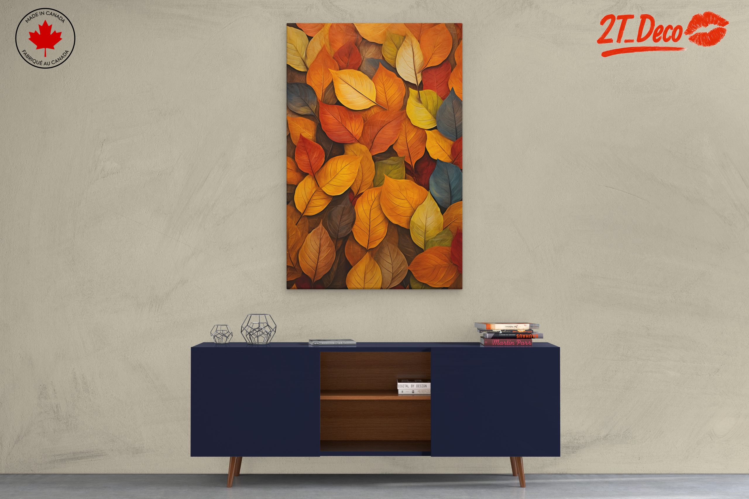 Vibrant Botanical Abstract Leaf Art - Image 3