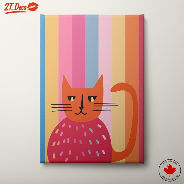Playful Cat Artwork in Bright Colors