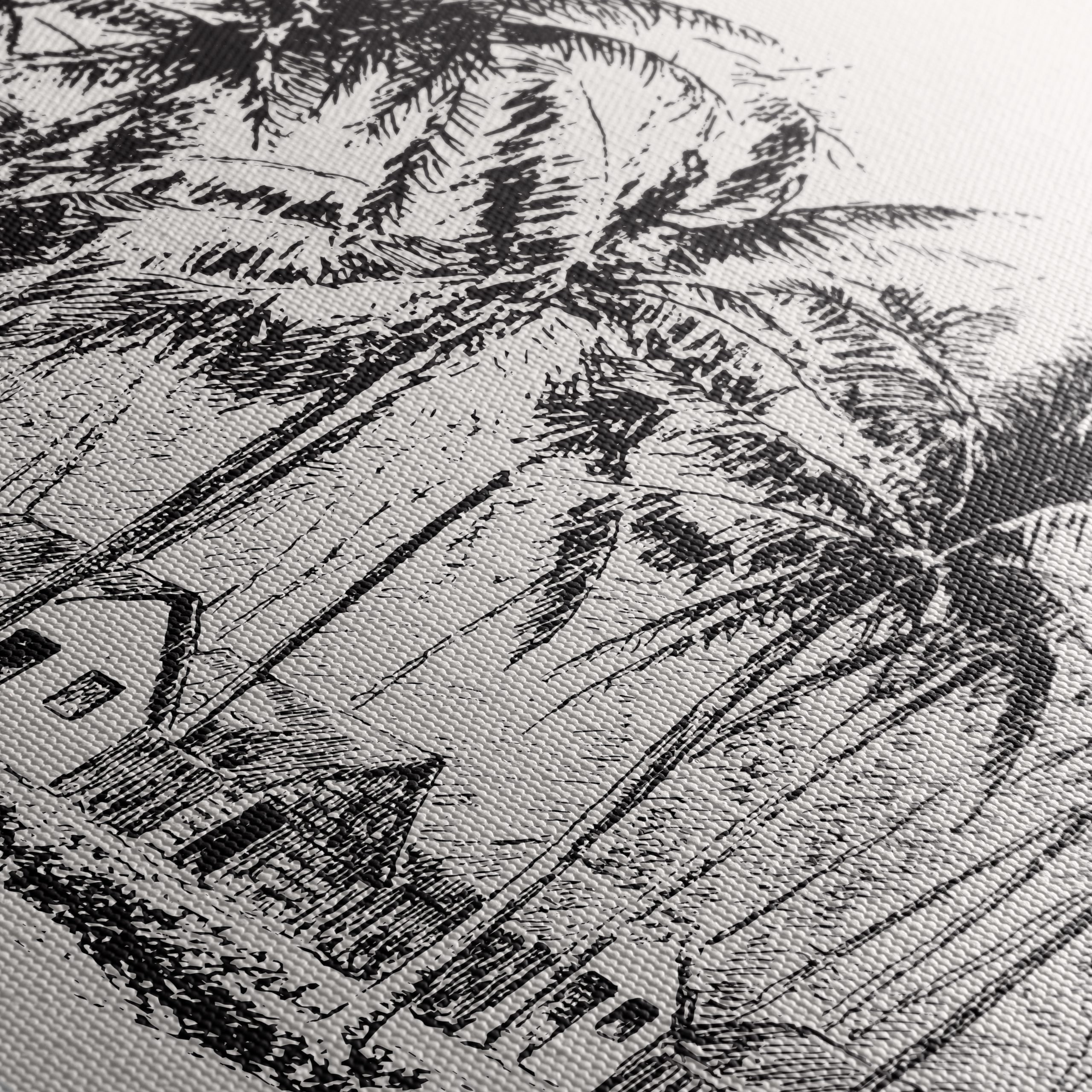 Charming Palm Tree Landscape Art - Image 5