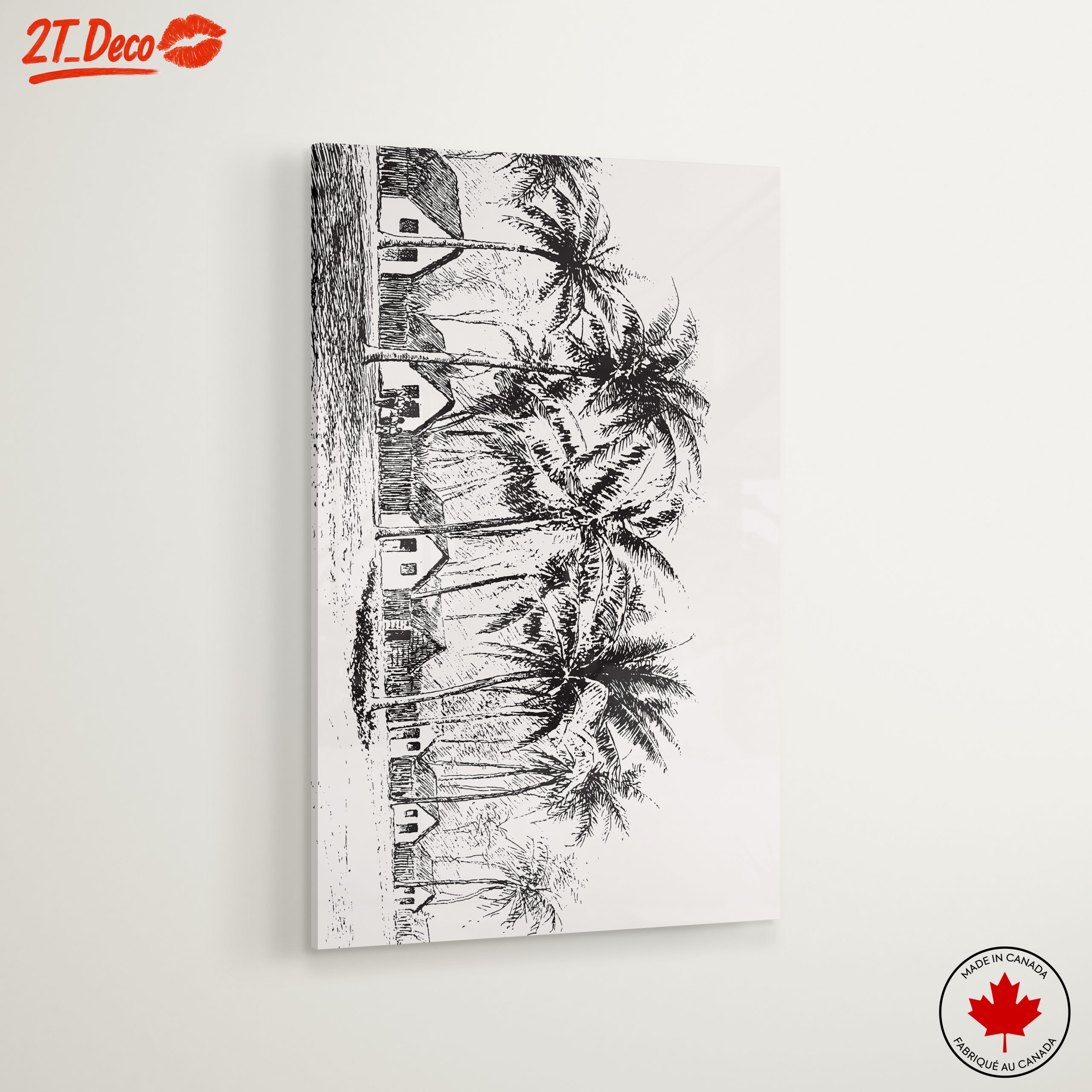 Charming Palm Tree Landscape Art - Image 6