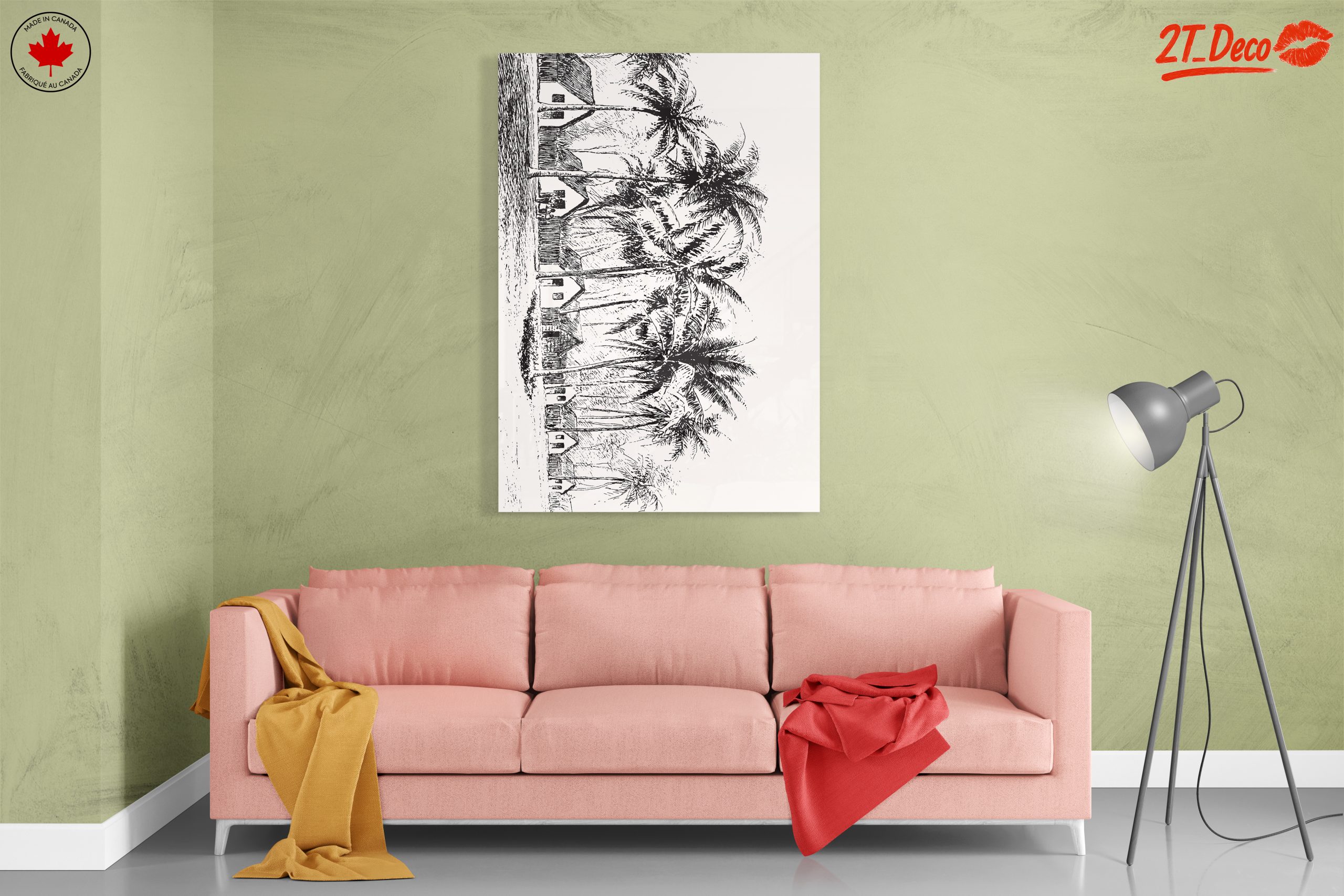 Charming Palm Tree Landscape Art - Image 7