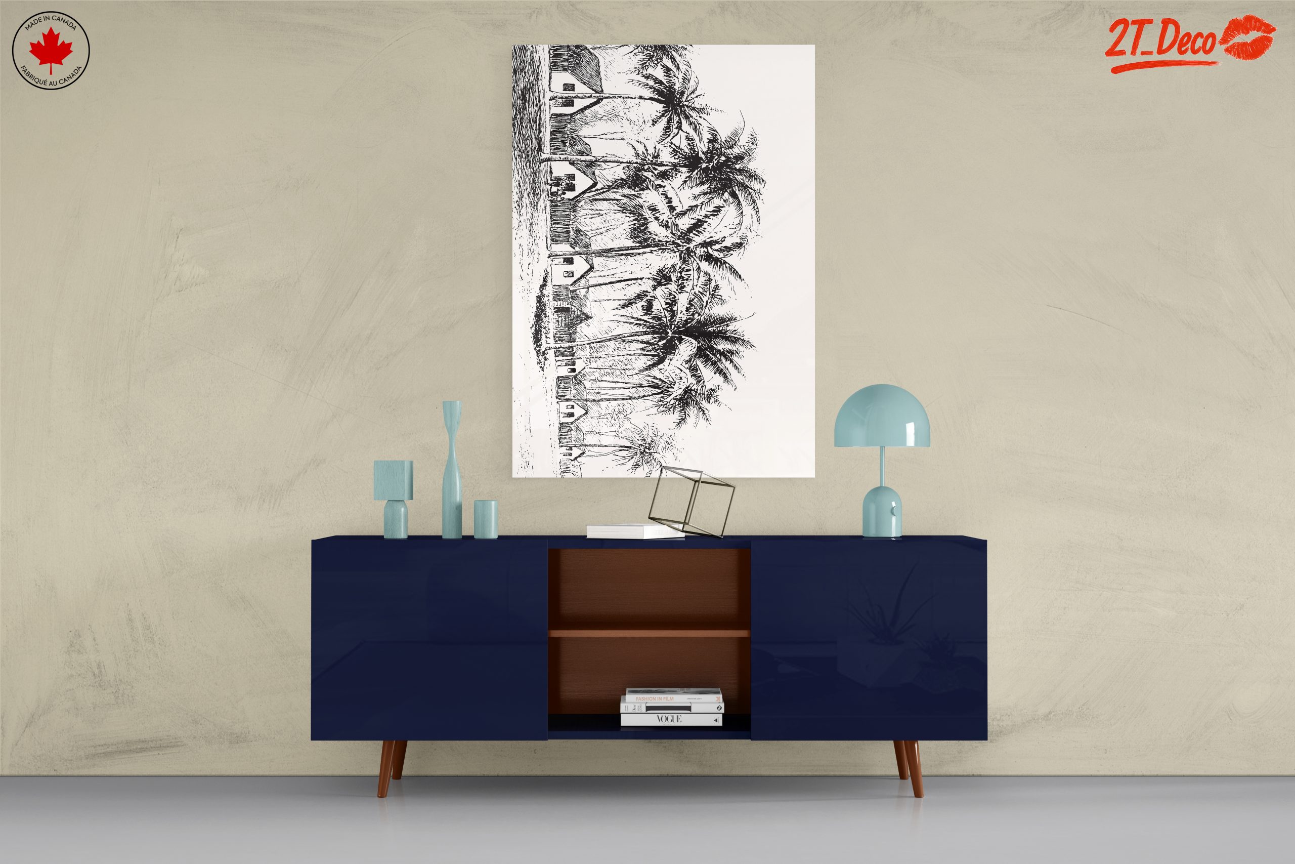 Charming Palm Tree Landscape Art - Image 8