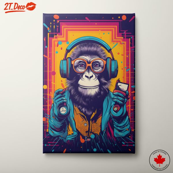 Colorful Whimsical Monkey Art