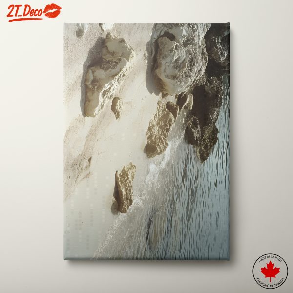 Tranquil Coastal Landscape with Rocks and Water
