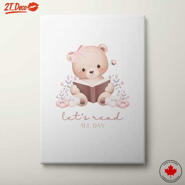 Cute Bear Reading Art for Kids