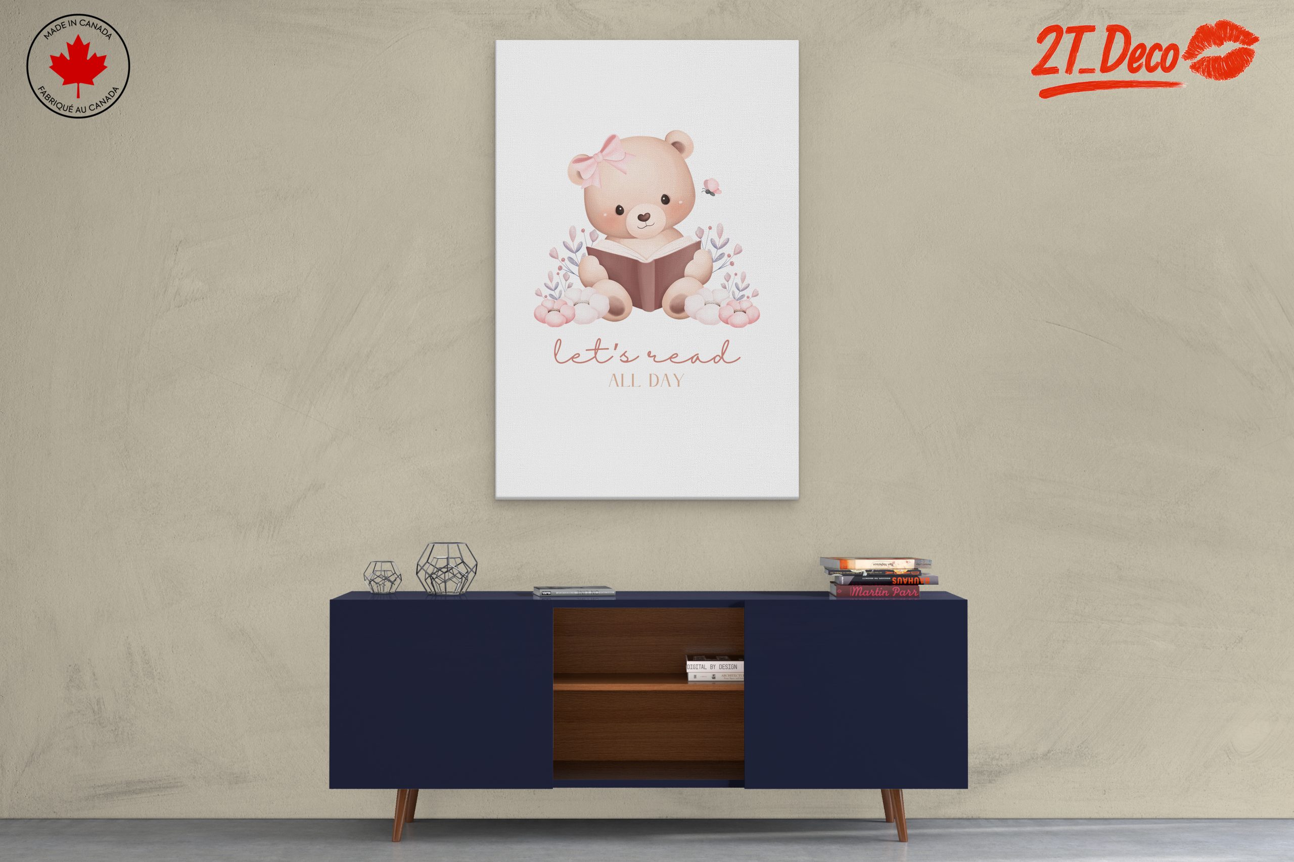 Cute Bear Reading Art for Kids - Image 3