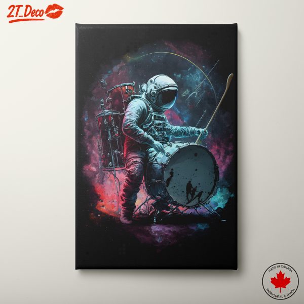 Astronaut Drummer in Cosmic Setting