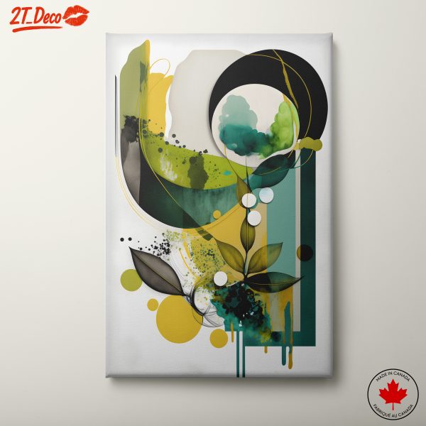 Modern Abstract Art with Green and Yellow Hues