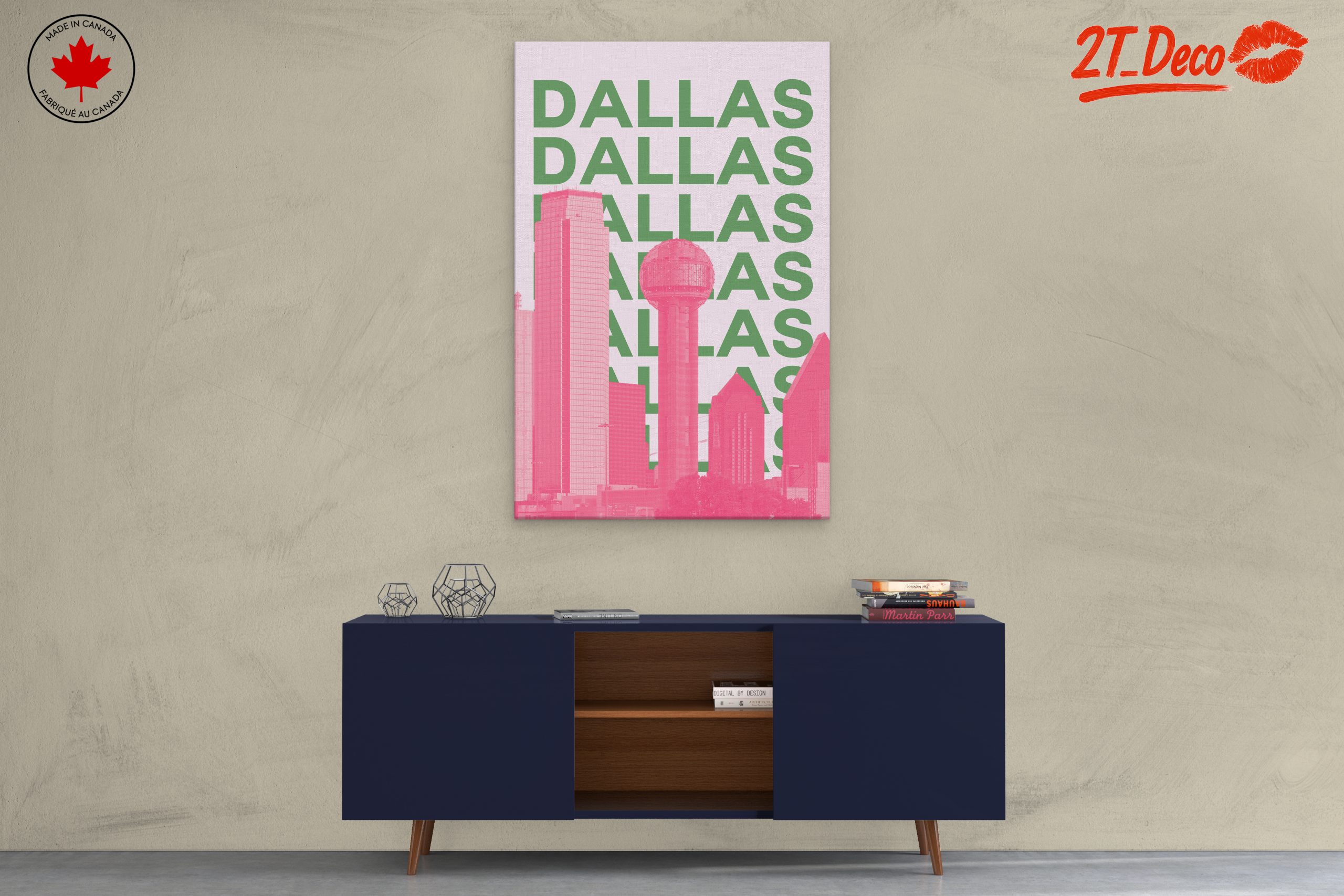 Dallas Skyline Modern Urban Art - Image 3