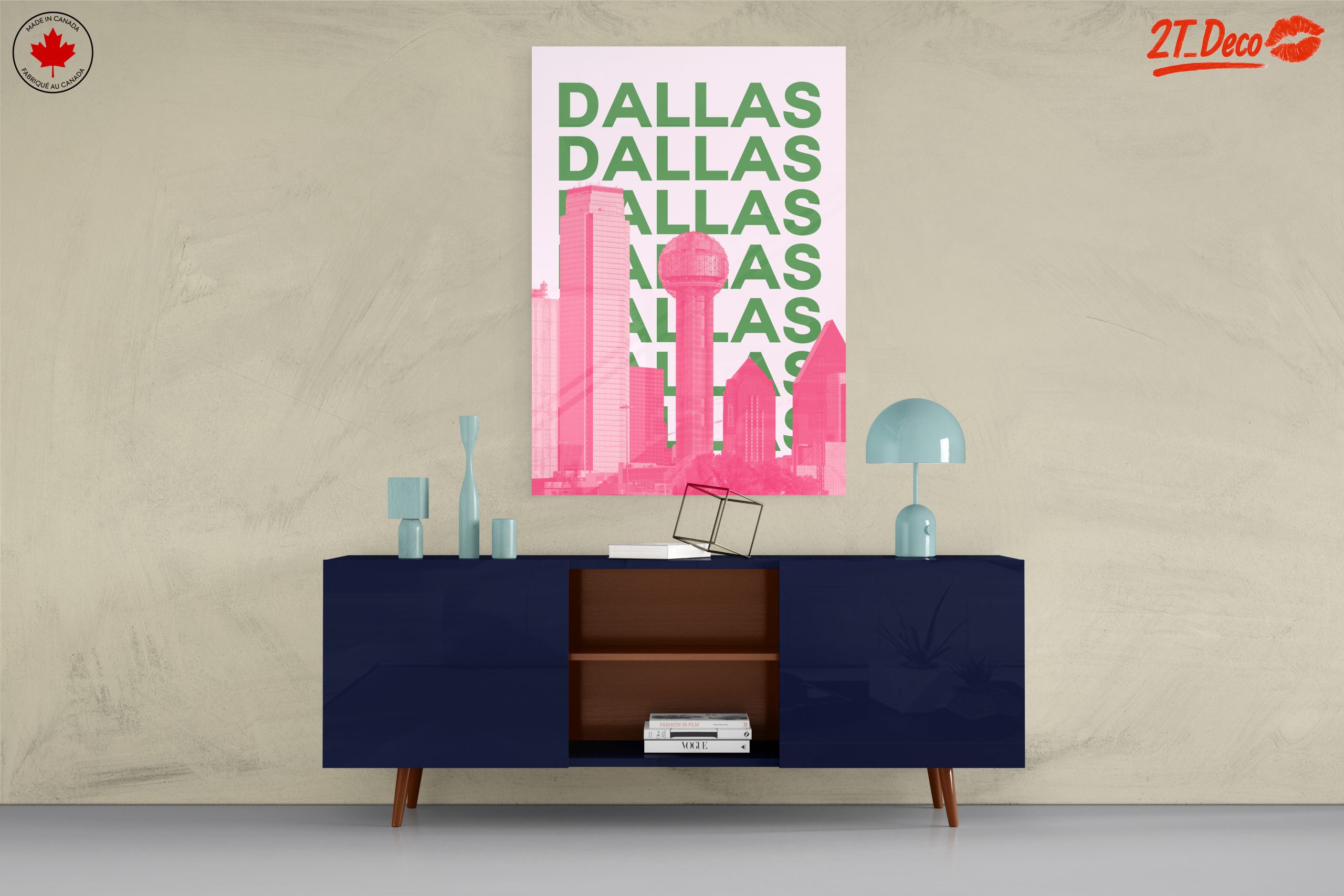 Dallas Skyline Modern Urban Art - Image 8