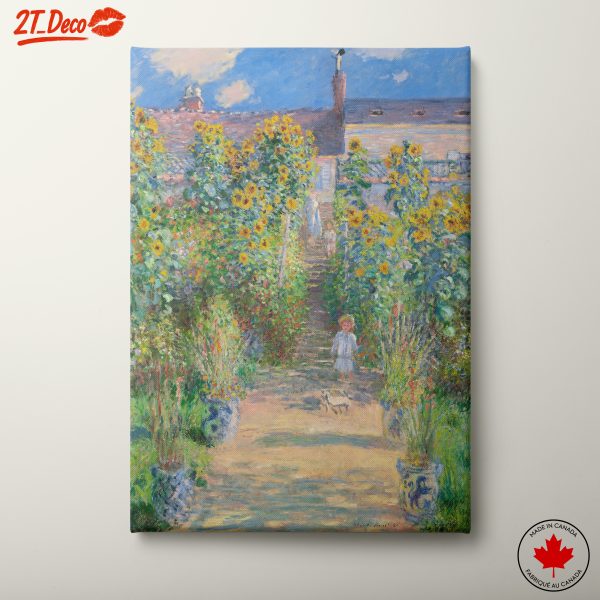 Charming Garden Pathway with Sunflowers