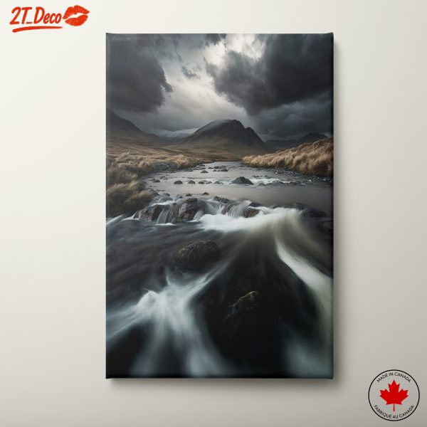Dramatic Adventure Landscape with Flowing Water
