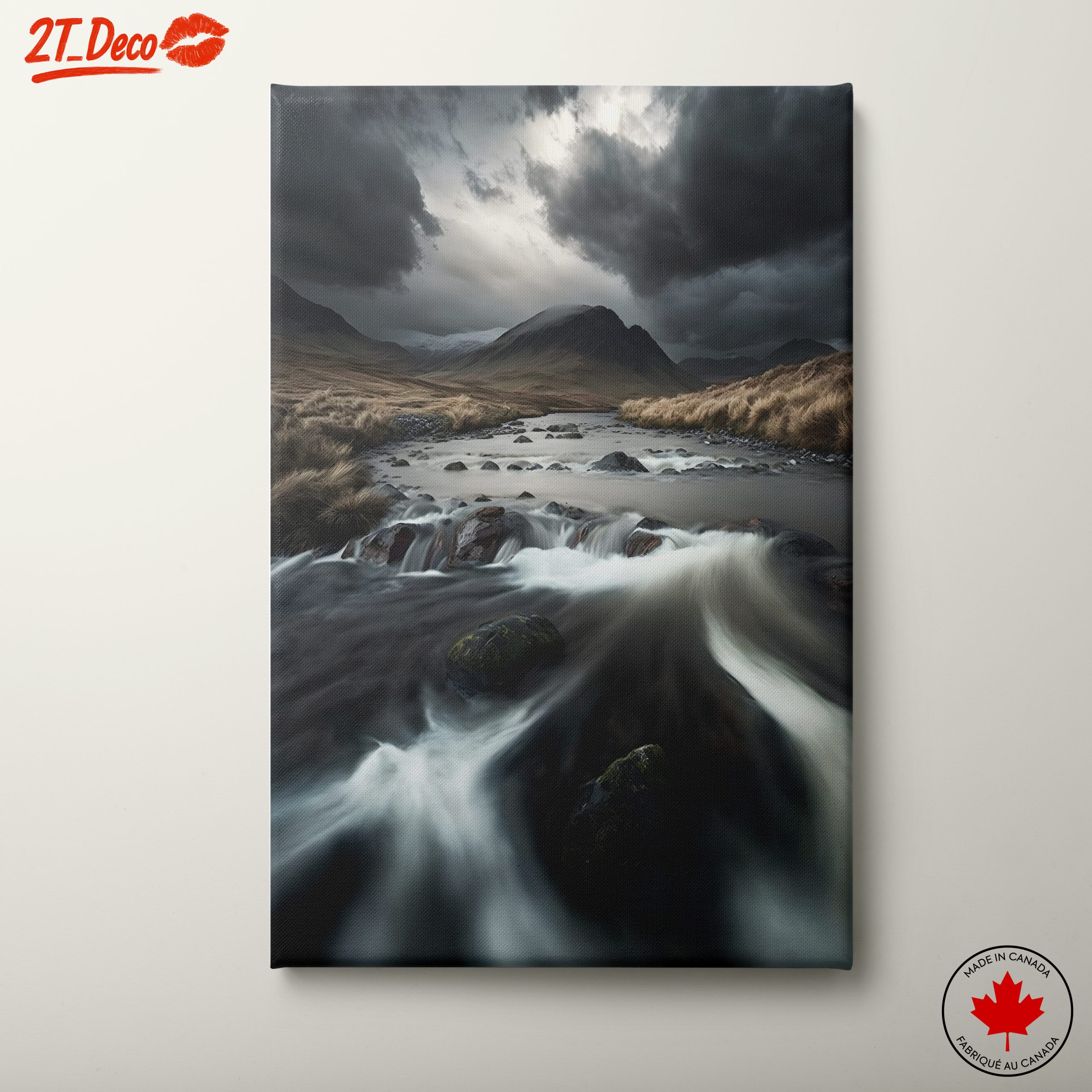 Dramatic Adventure Landscape with Flowing Water