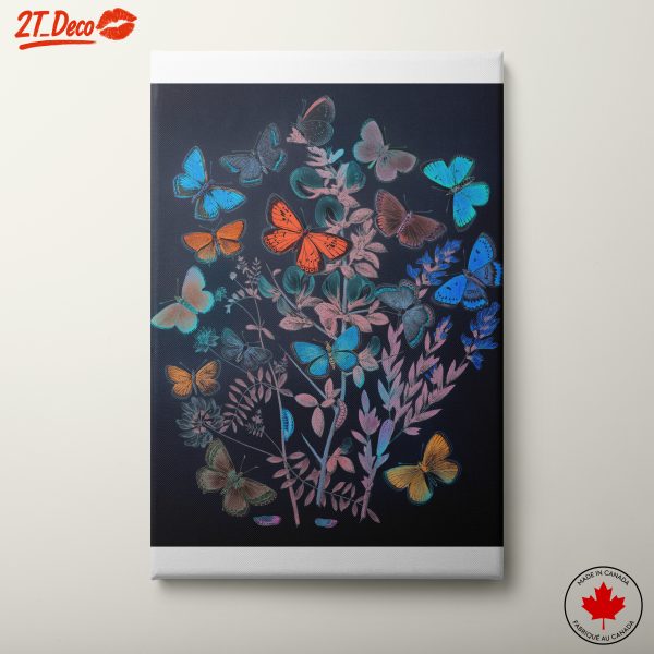 Colorful Botanical Butterfly Artwork