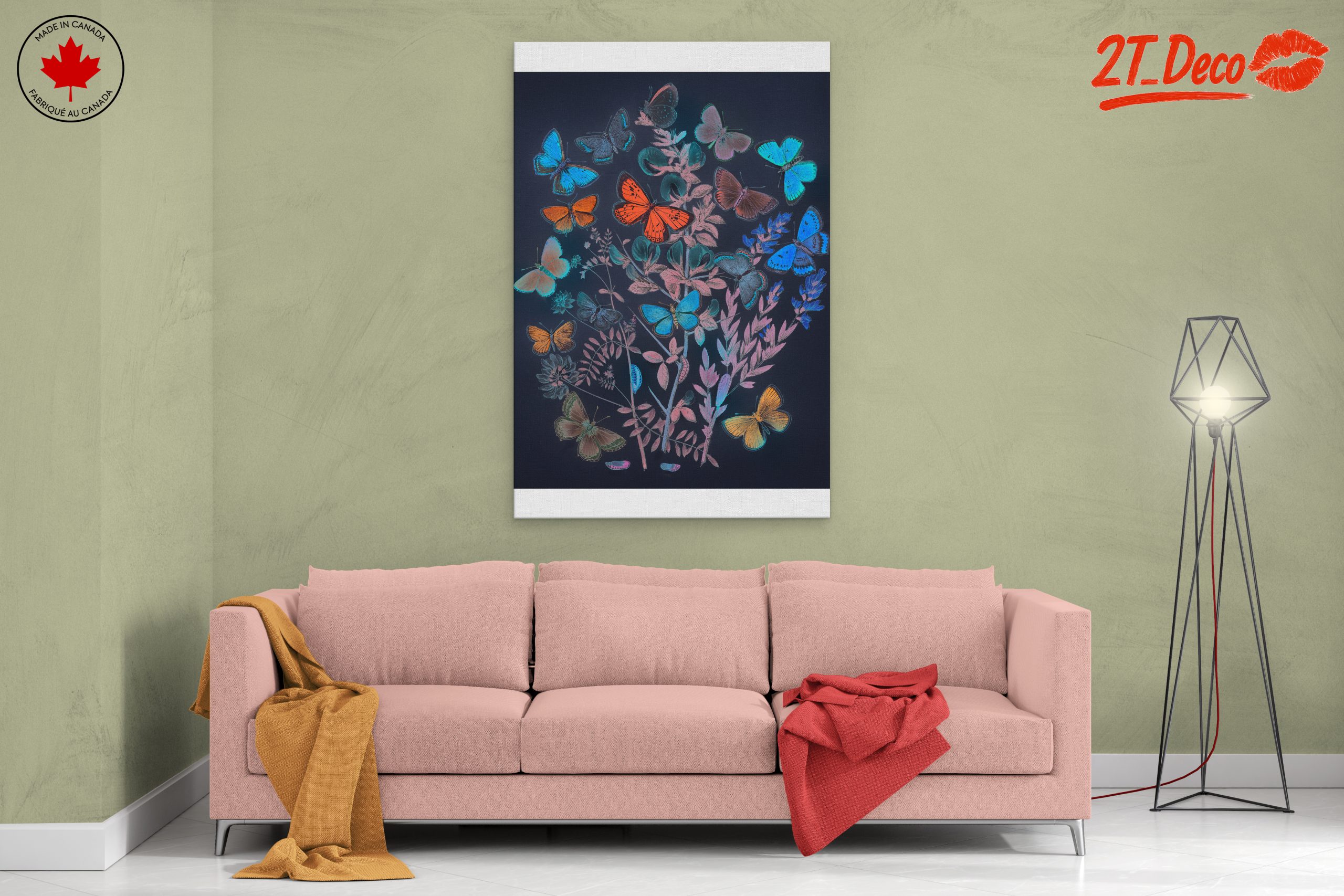 Colorful Botanical Butterfly Artwork - Image 2