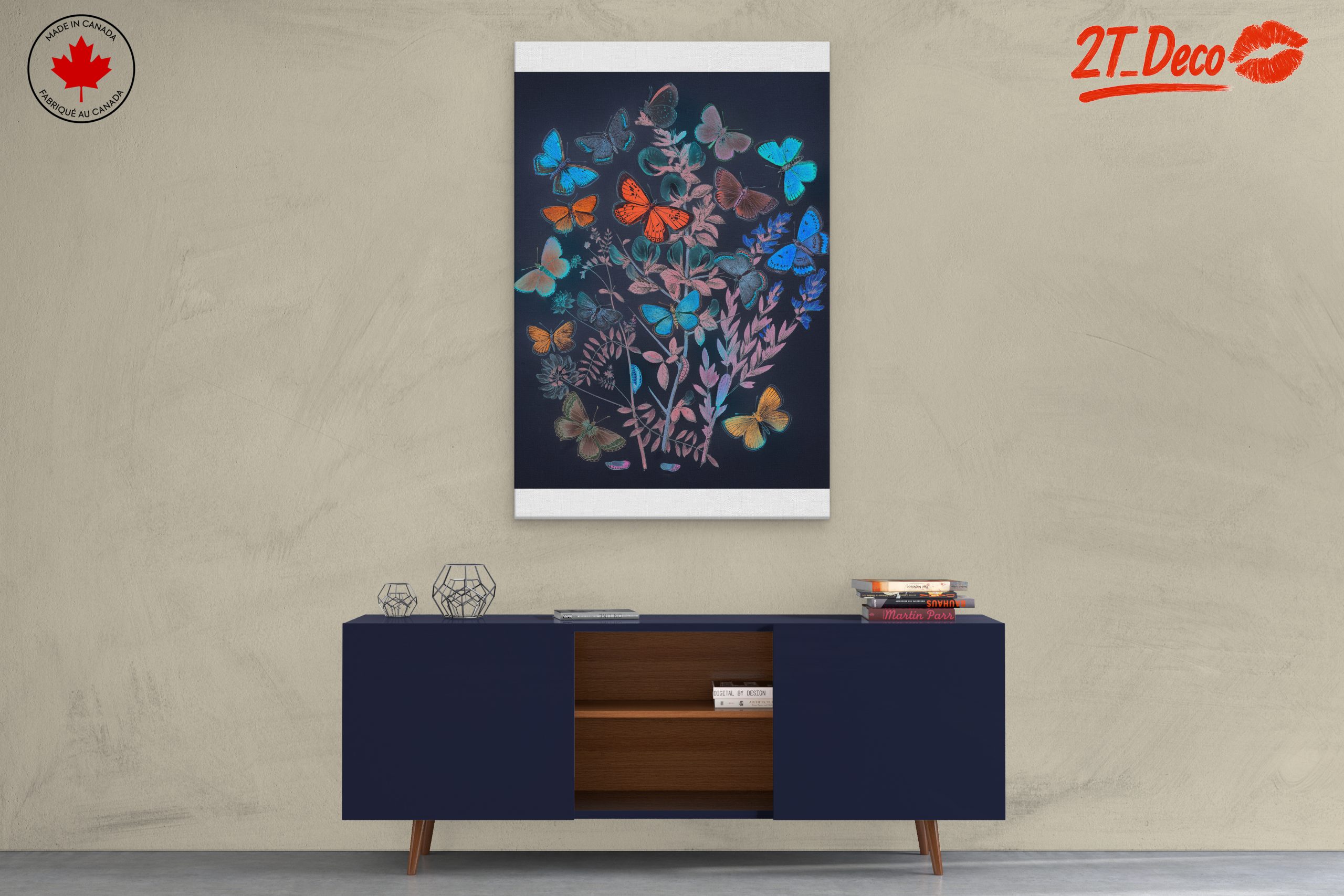 Colorful Botanical Butterfly Artwork - Image 3