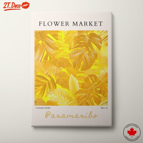 Vibrant Botanical Artwork with Leaf Patterns