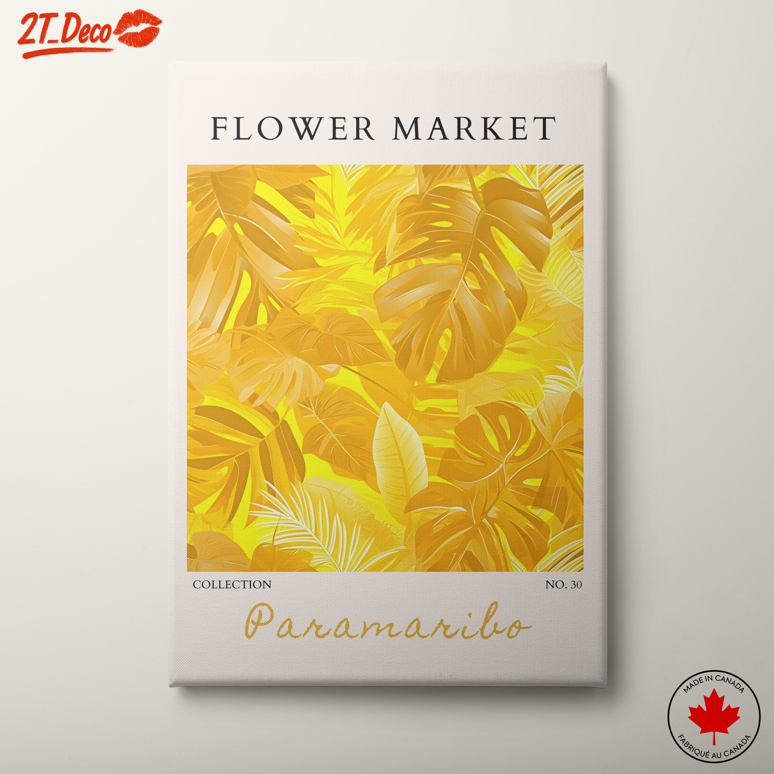 Vibrant Botanical Artwork with Leaf Patterns