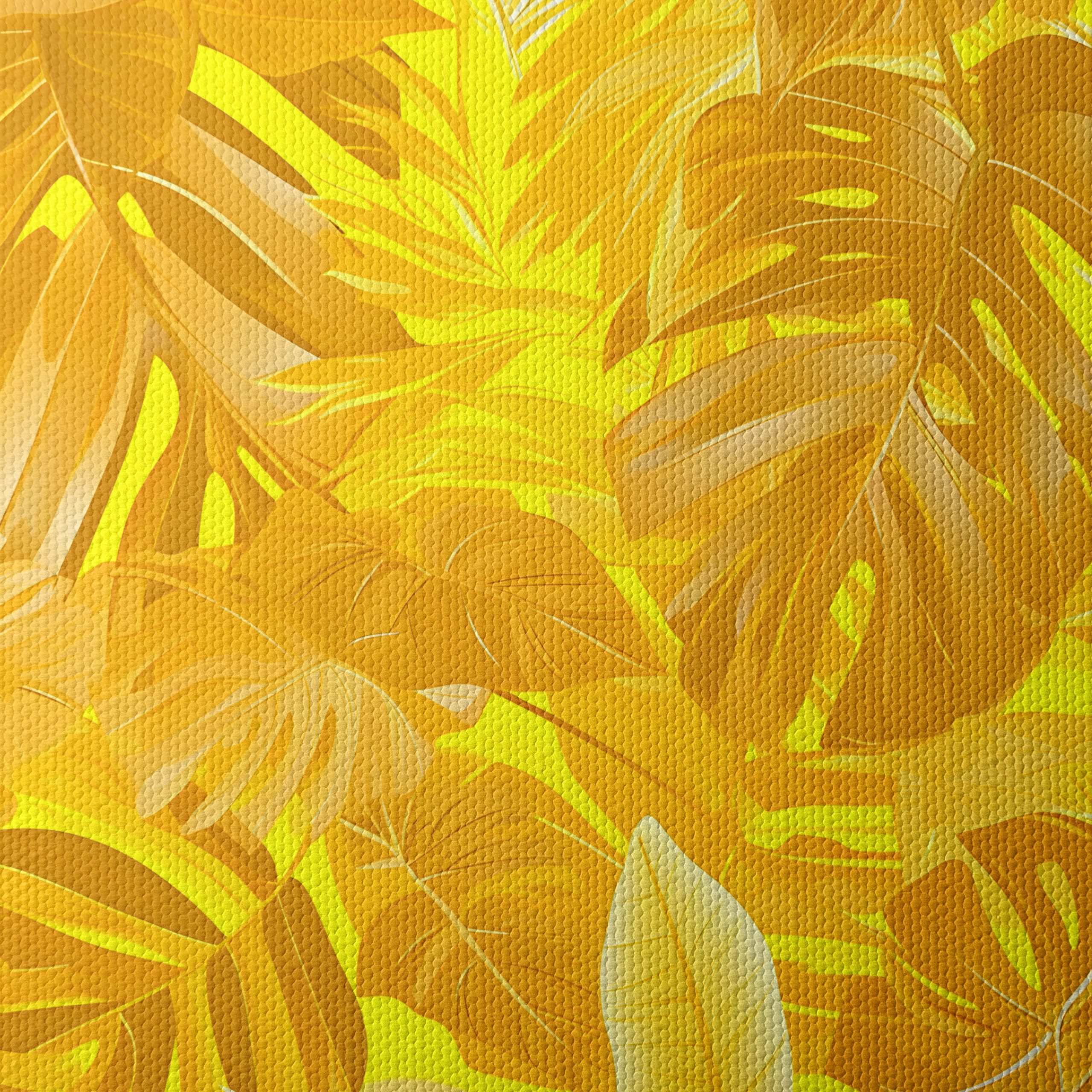 Vibrant Botanical Artwork with Leaf Patterns - Image 4