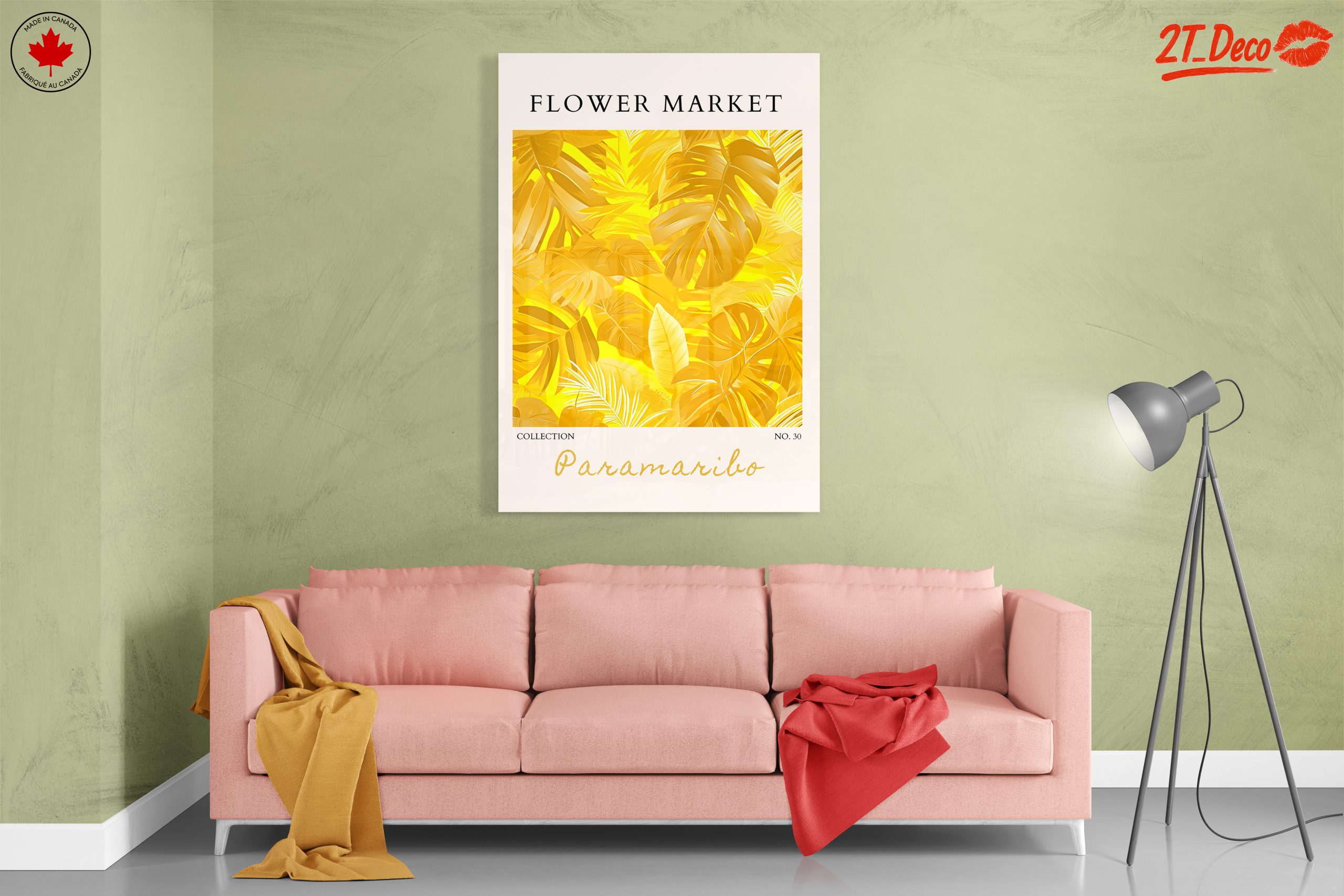 Vibrant Botanical Artwork with Leaf Patterns - Image 7