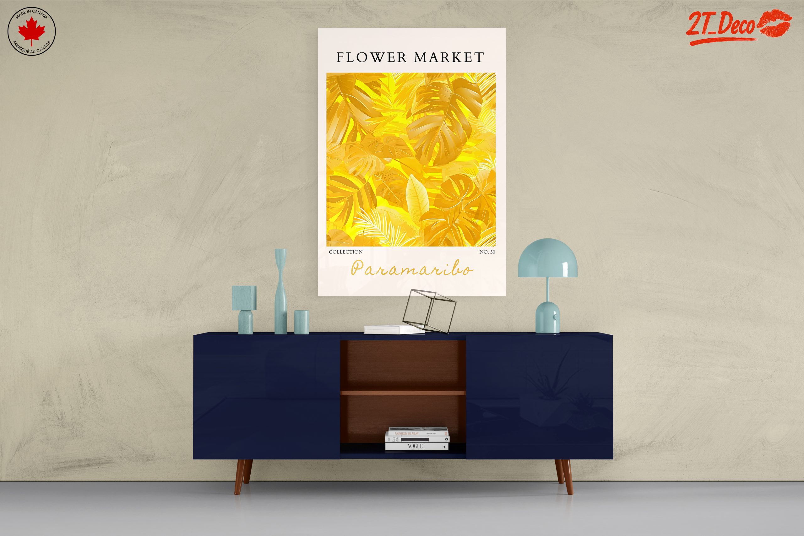 Vibrant Botanical Artwork with Leaf Patterns - Image 8