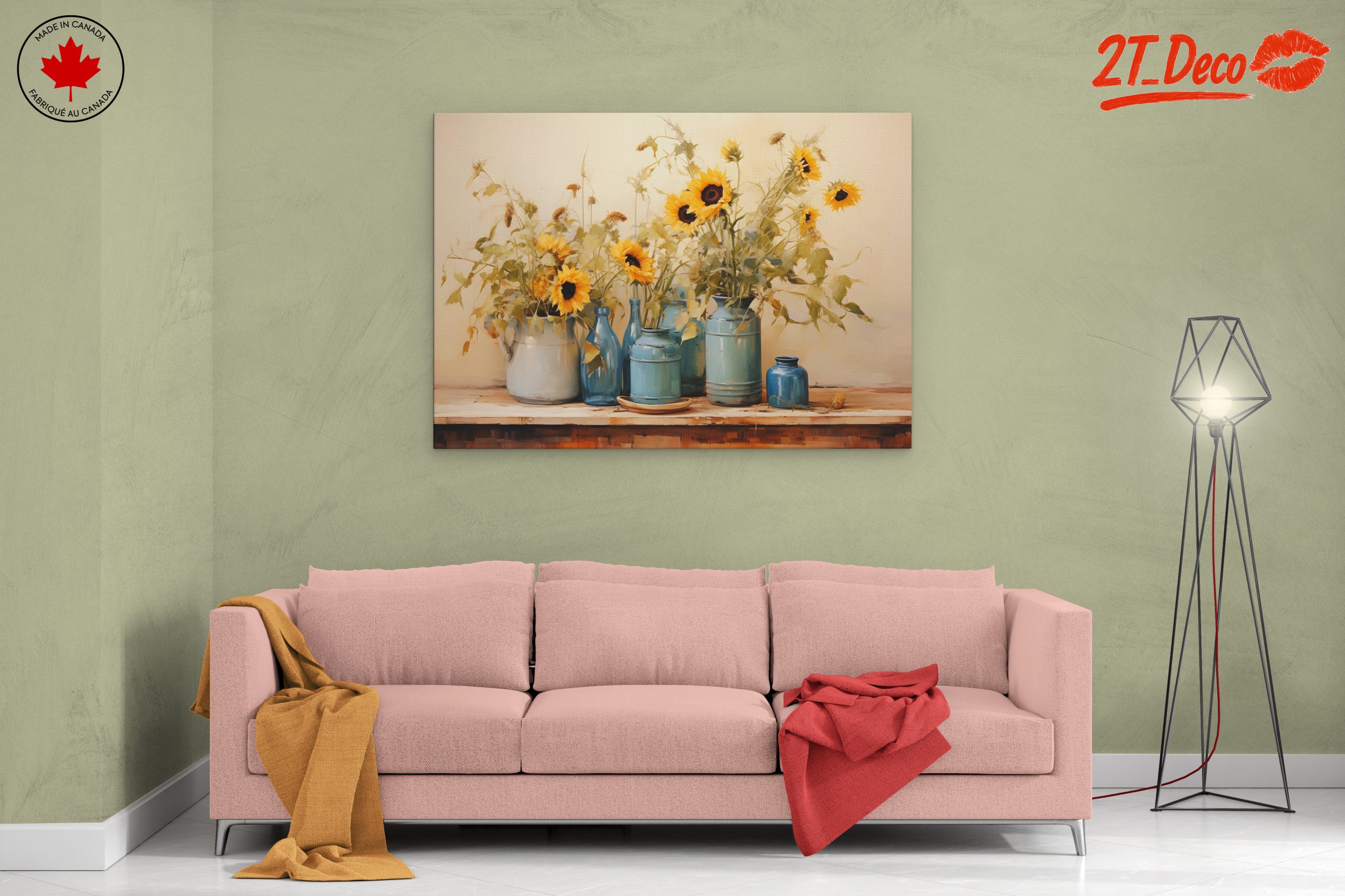 Sunflowers in Blue Vases Still Life - Image 2
