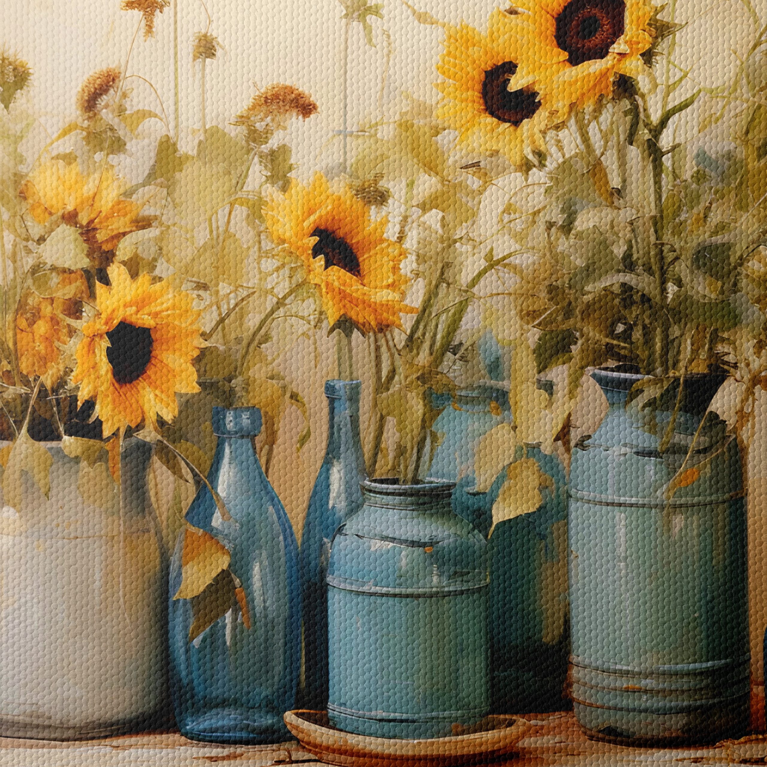 Sunflowers in Blue Vases Still Life - Image 4