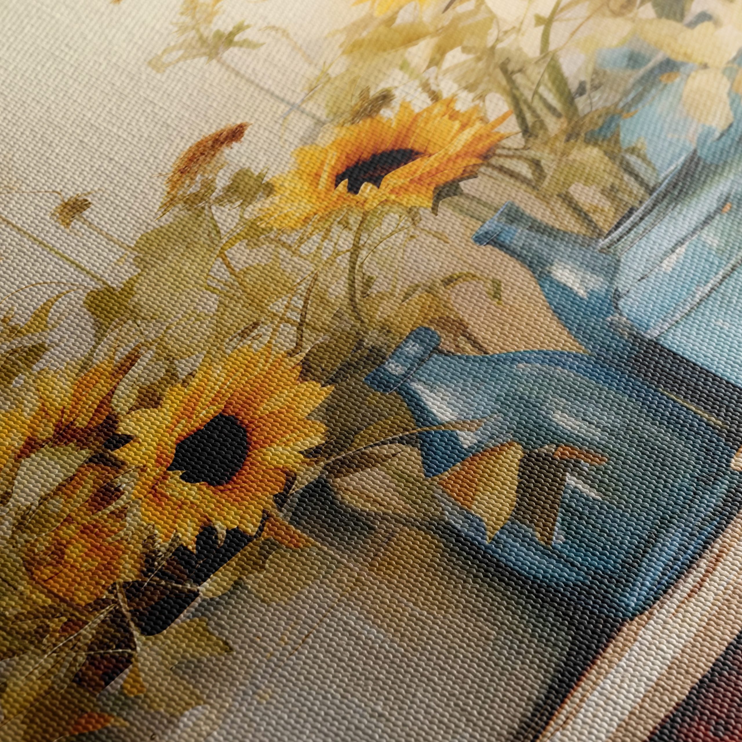 Sunflowers in Blue Vases Still Life - Image 5