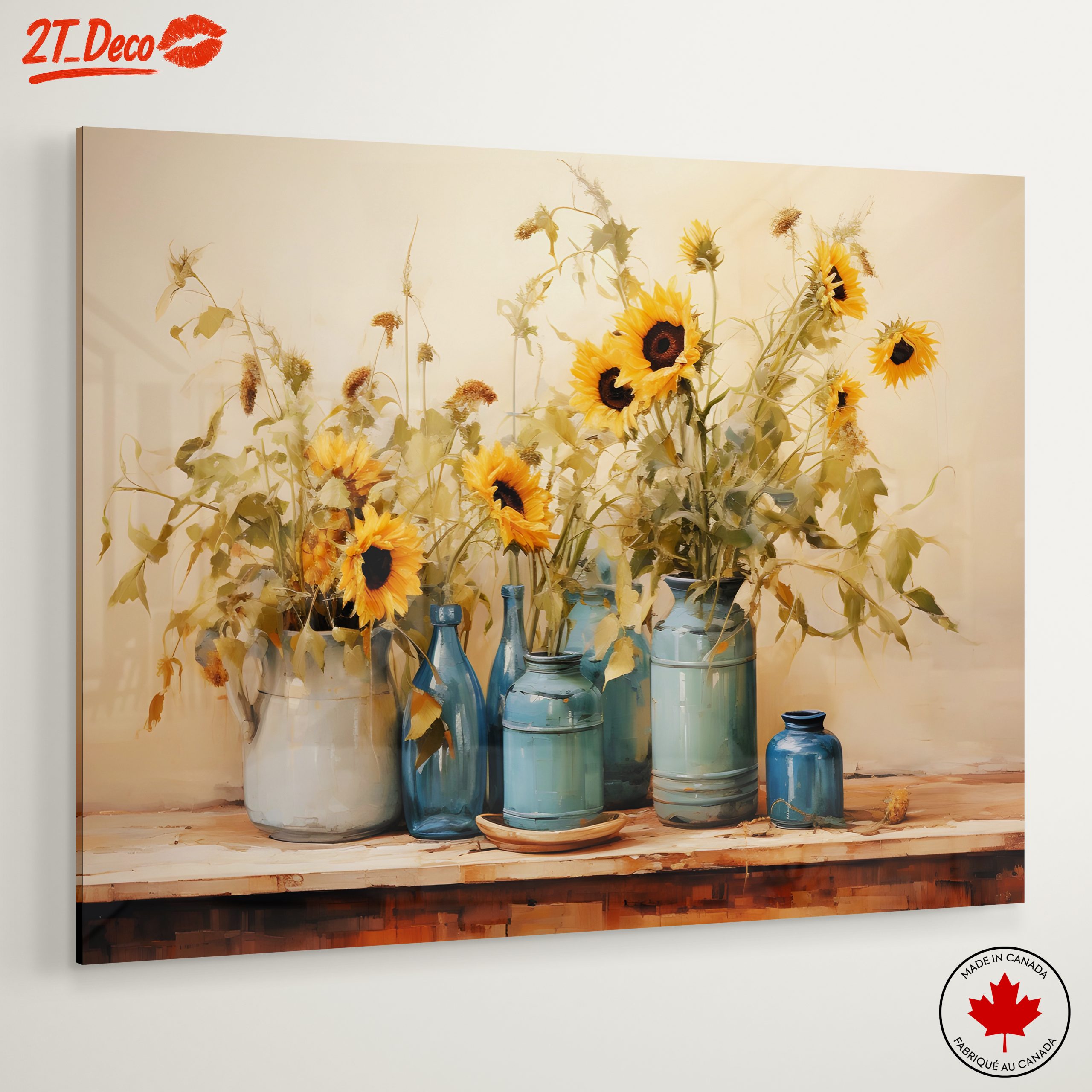 Sunflowers in Blue Vases Still Life - Image 6