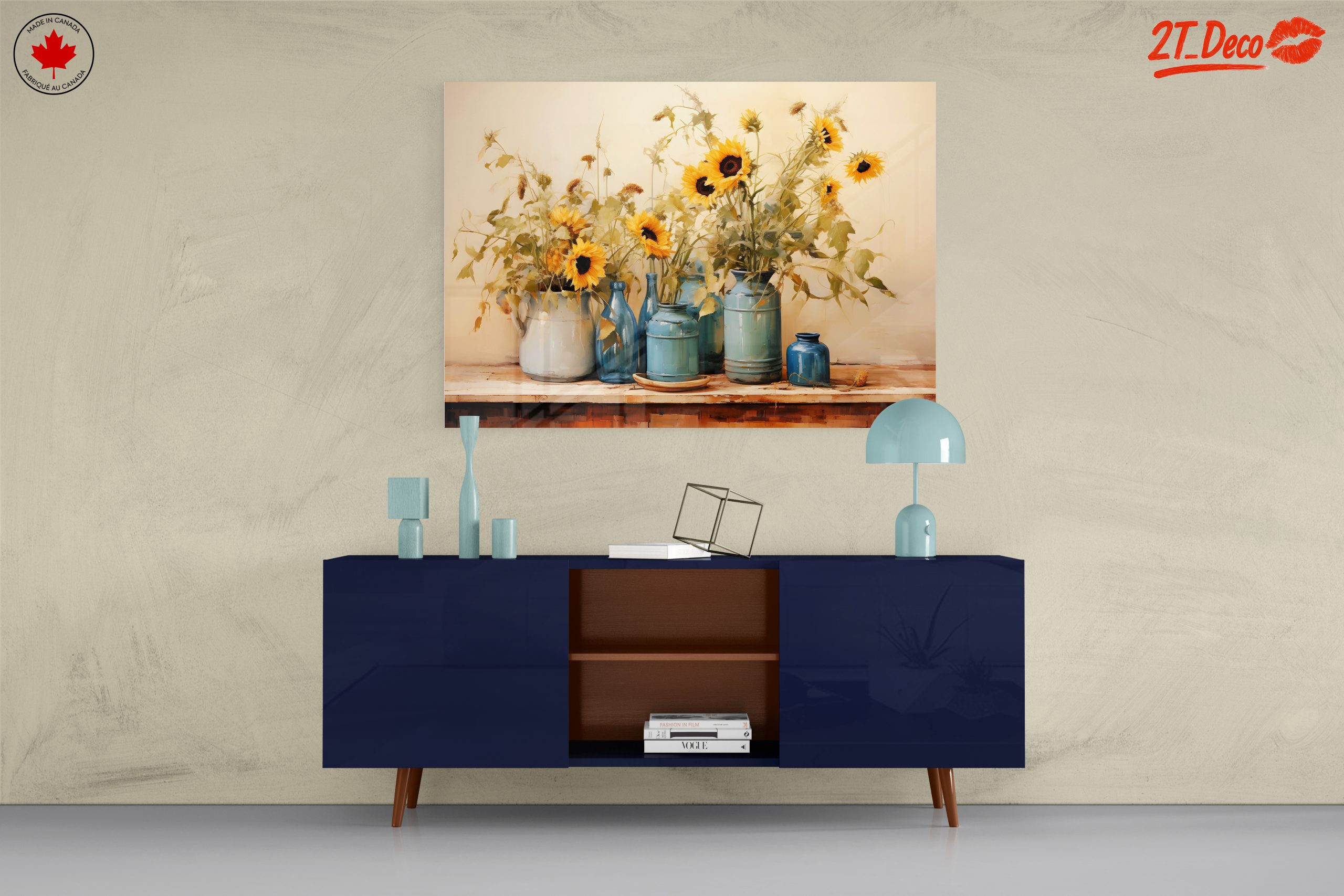 Sunflowers in Blue Vases Still Life - Image 8