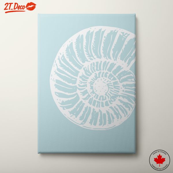 Stylized Nautilus Shell on Blue Background