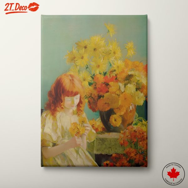 Young Girl with Vibrant Flowers