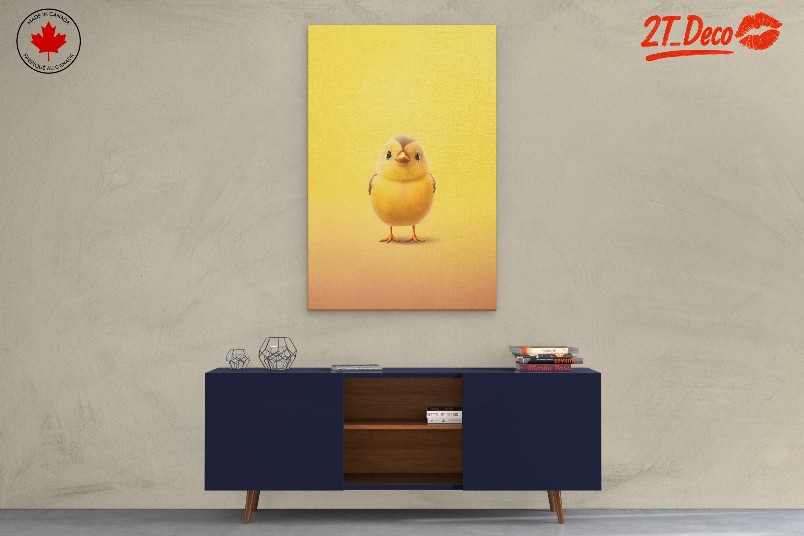 Adorable Chick Illustration on Bright Yellow Background - Image 3