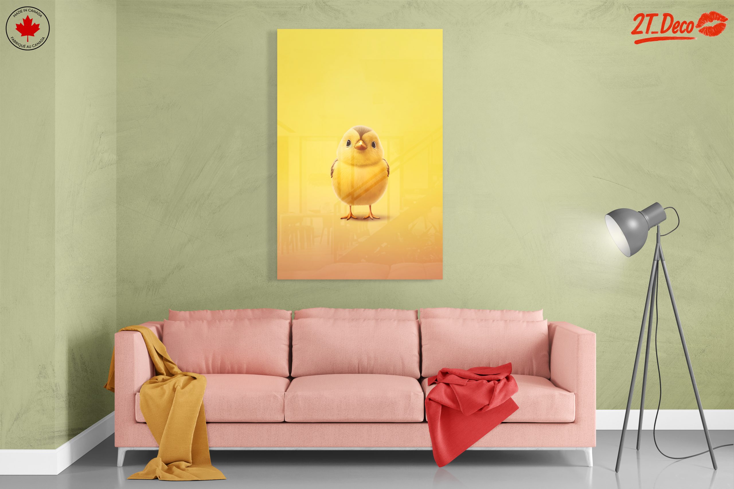 Adorable Chick Illustration on Bright Yellow Background - Image 7