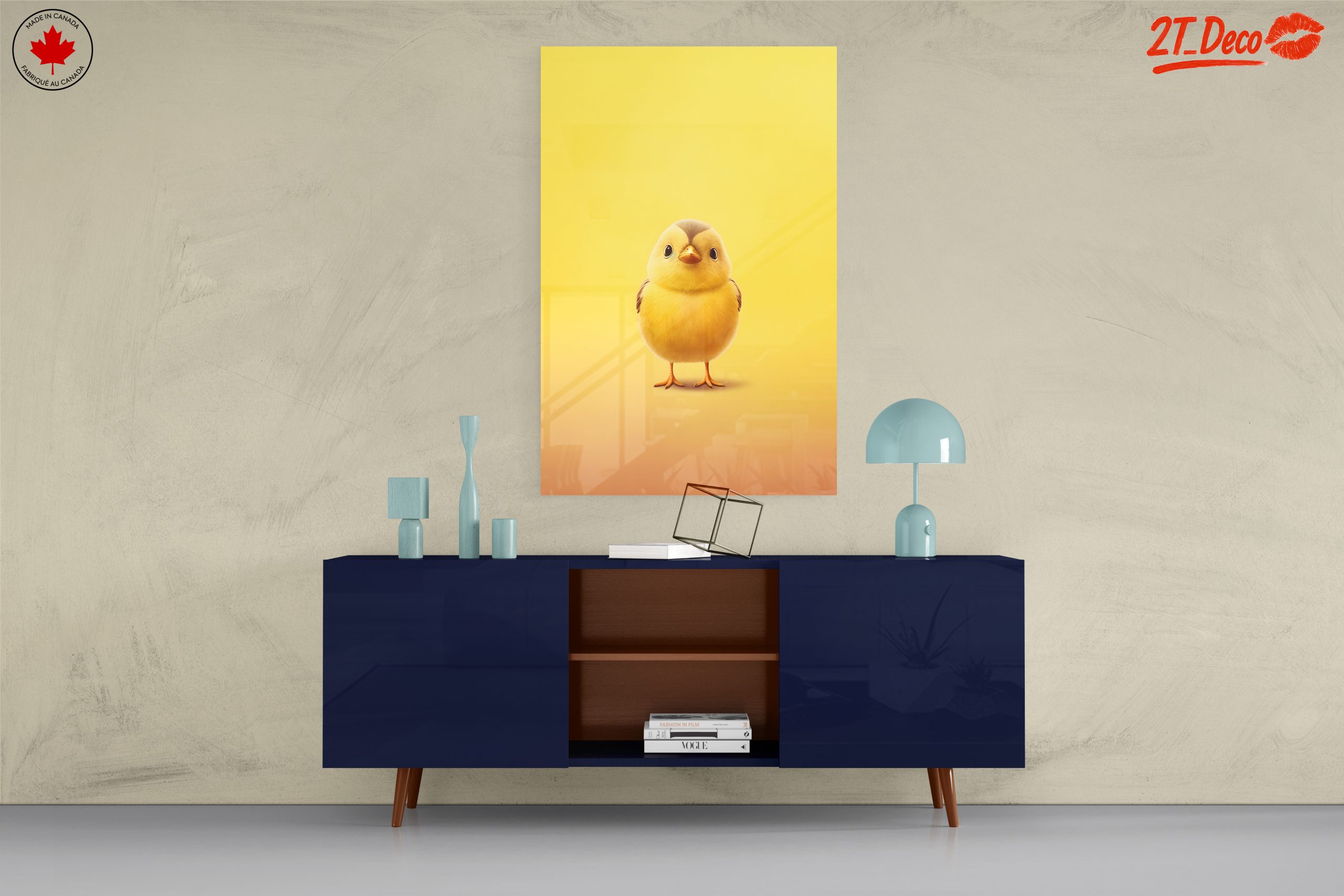Adorable Chick Illustration on Bright Yellow Background - Image 8