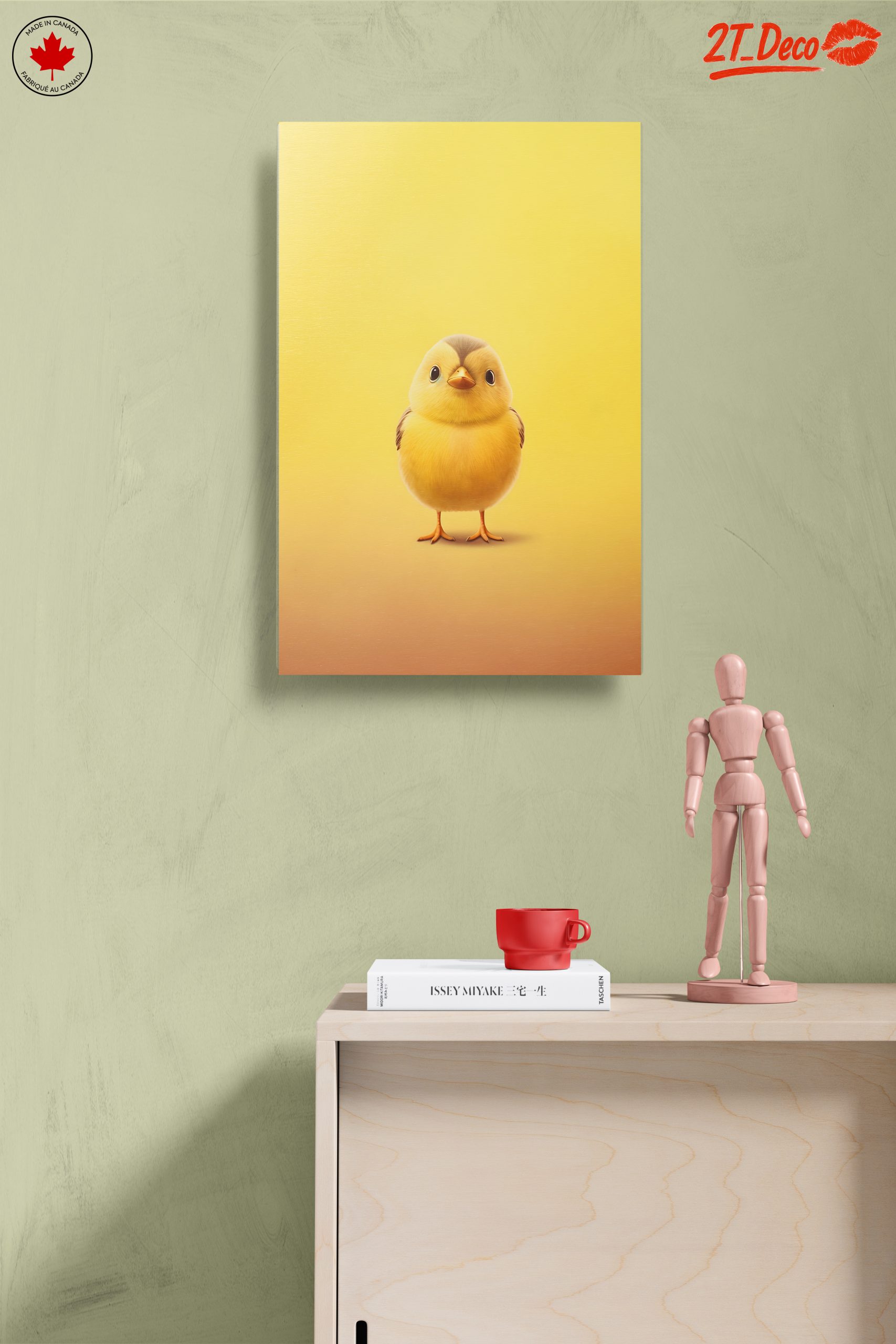 Adorable Chick Illustration on Bright Yellow Background - Image 14