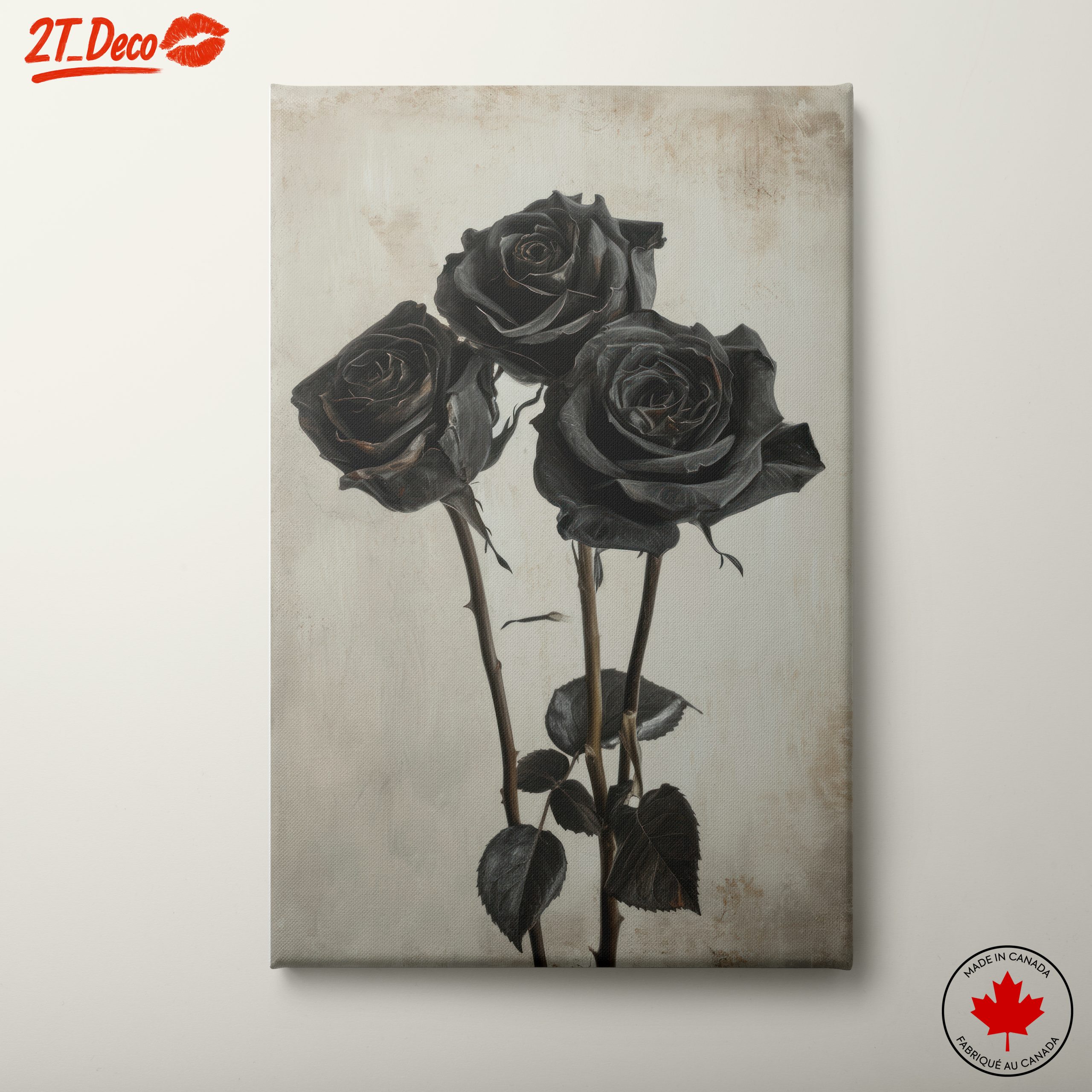 Black Roses Floral Art
