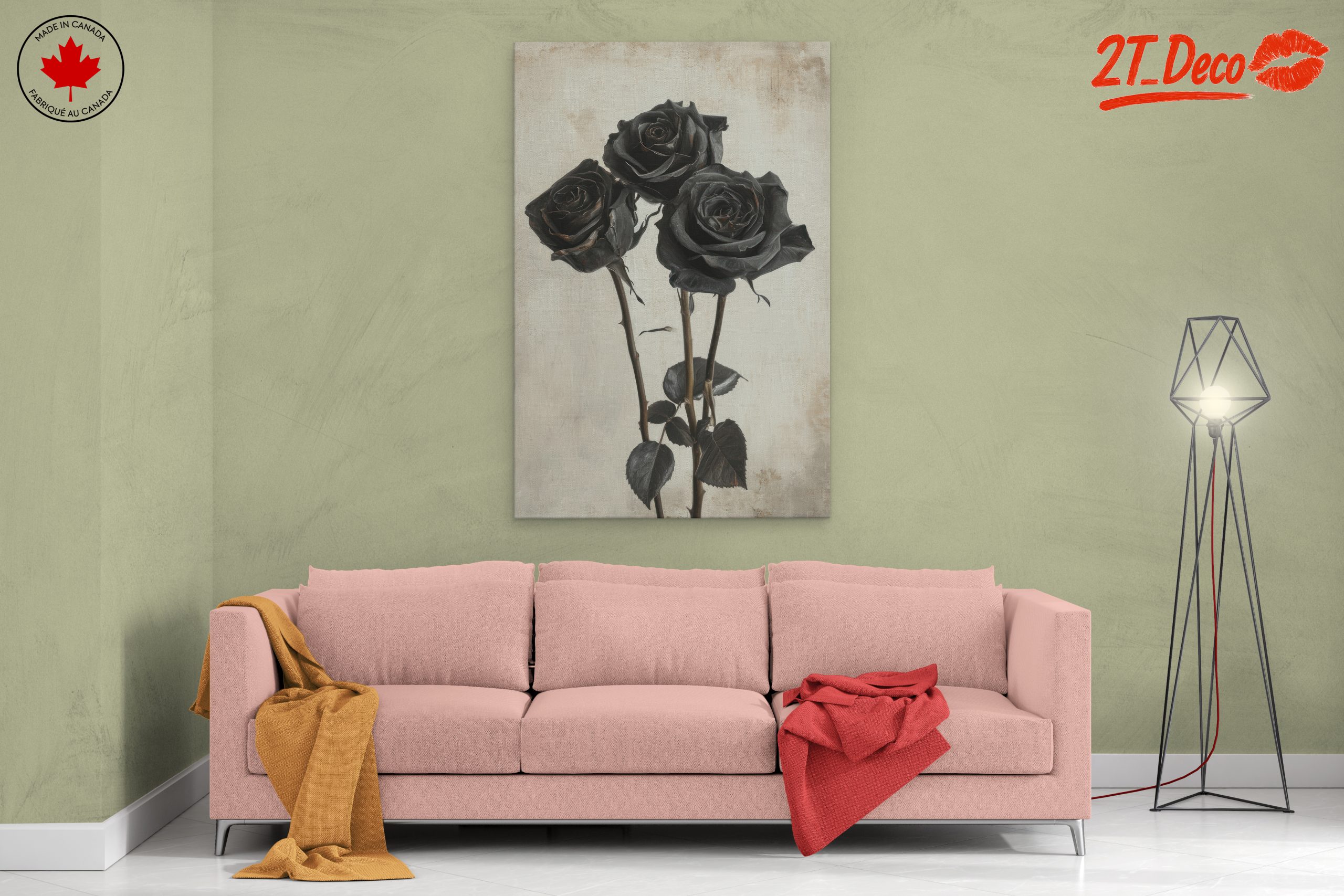 Black Roses Floral Art - Image 2
