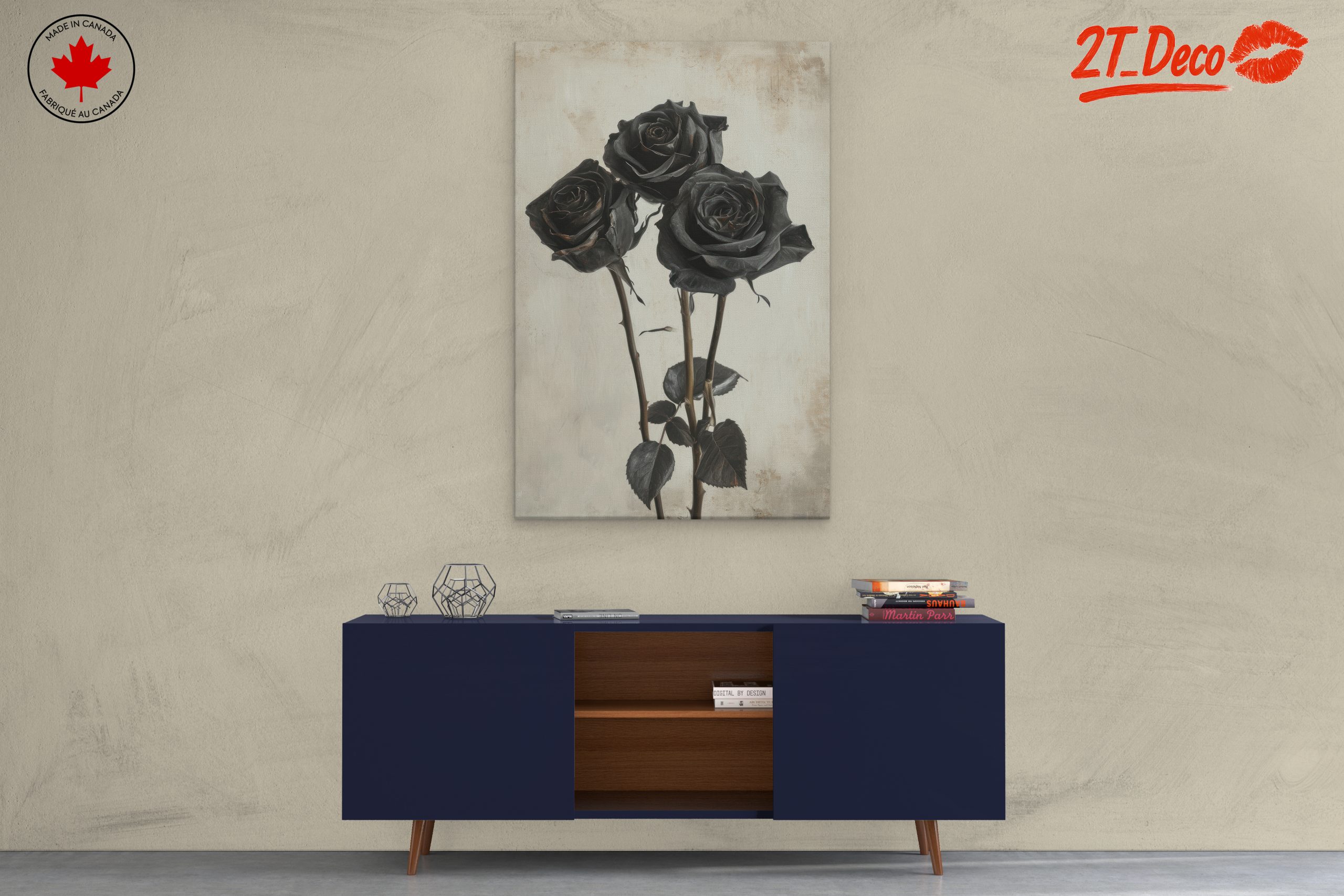 Black Roses Floral Art - Image 3