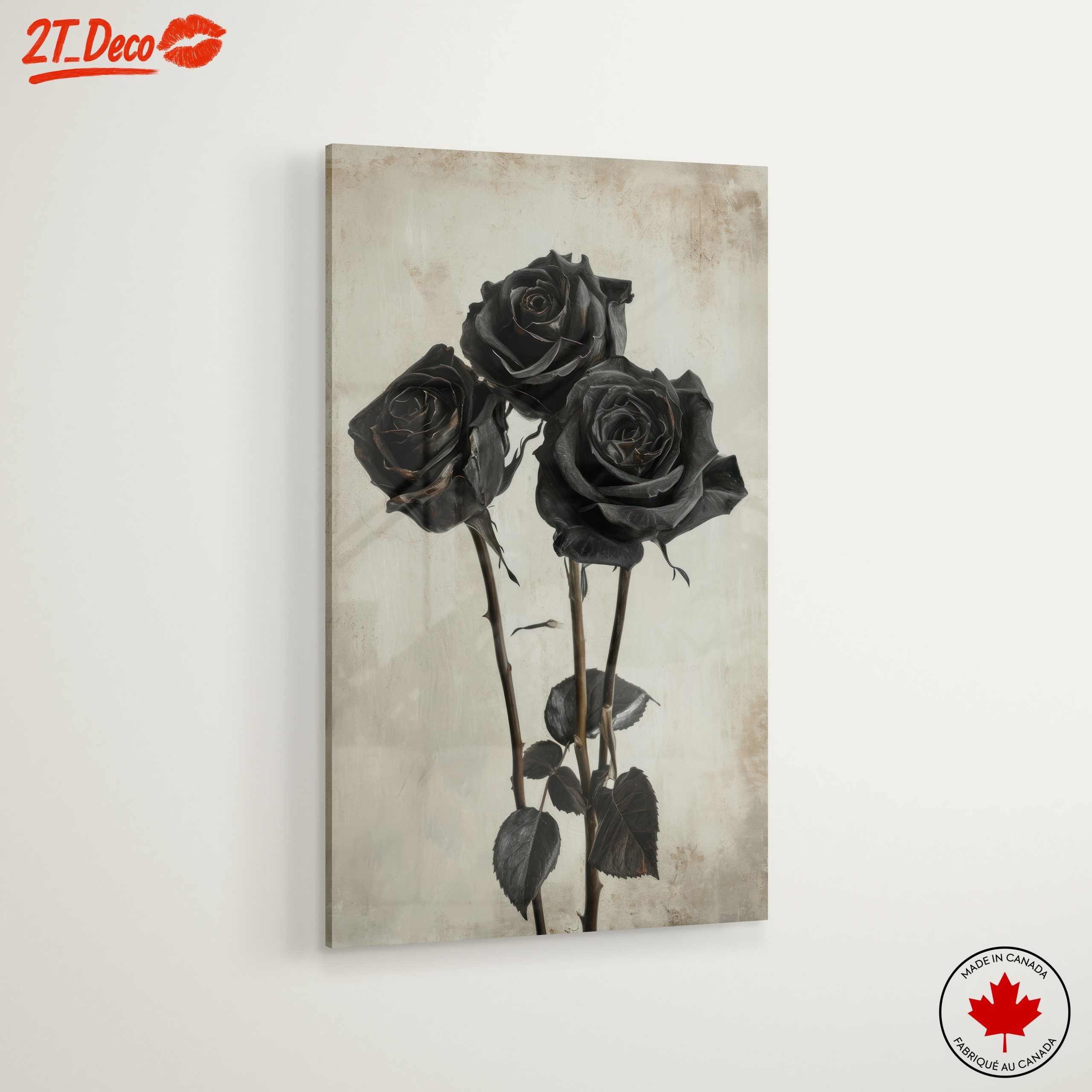 Black Roses Floral Art - Image 6