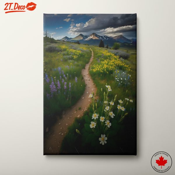 Scenic Mountain Trail with Wildflowers