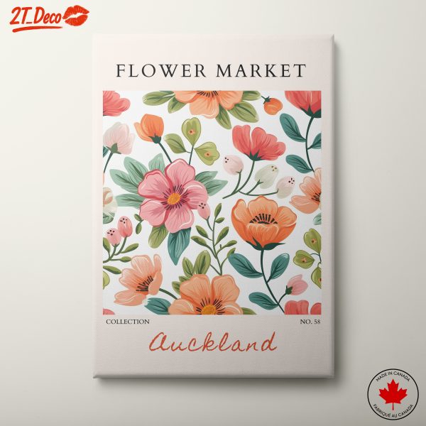 Vibrant Flower Market Artwork Featuring Floral Patterns