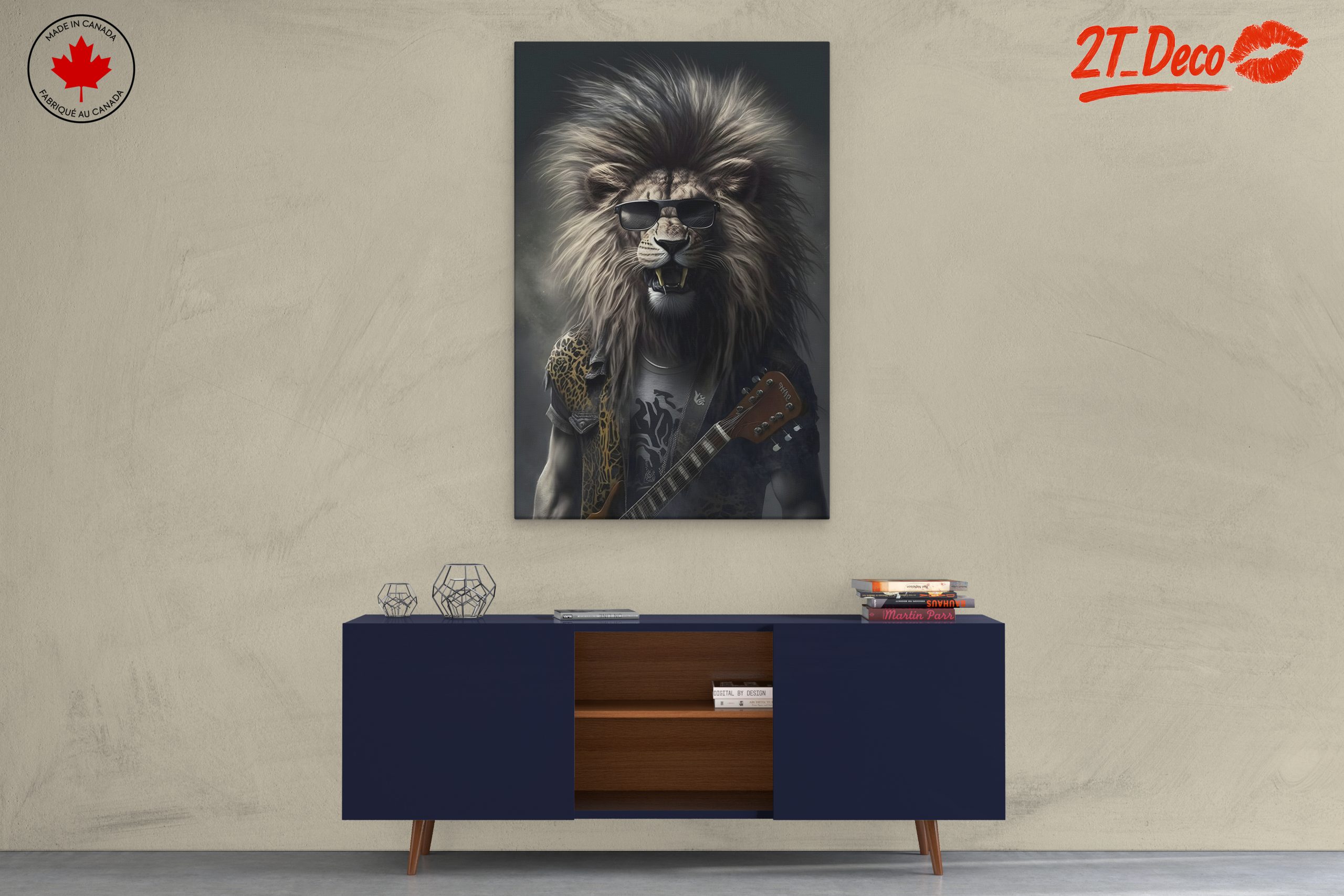 Lion Playing Guitar in Sunglasses - Image 3