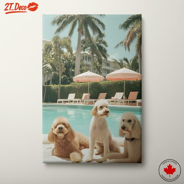 Playful Dogs Relaxing by the Pool